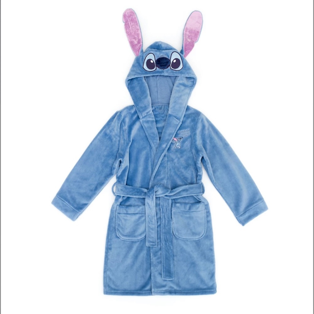 Disney Store Stitch ''Ohana Forever'' Women's Soft Velou Robe Size M 3D Ears - Picture 2 of 4